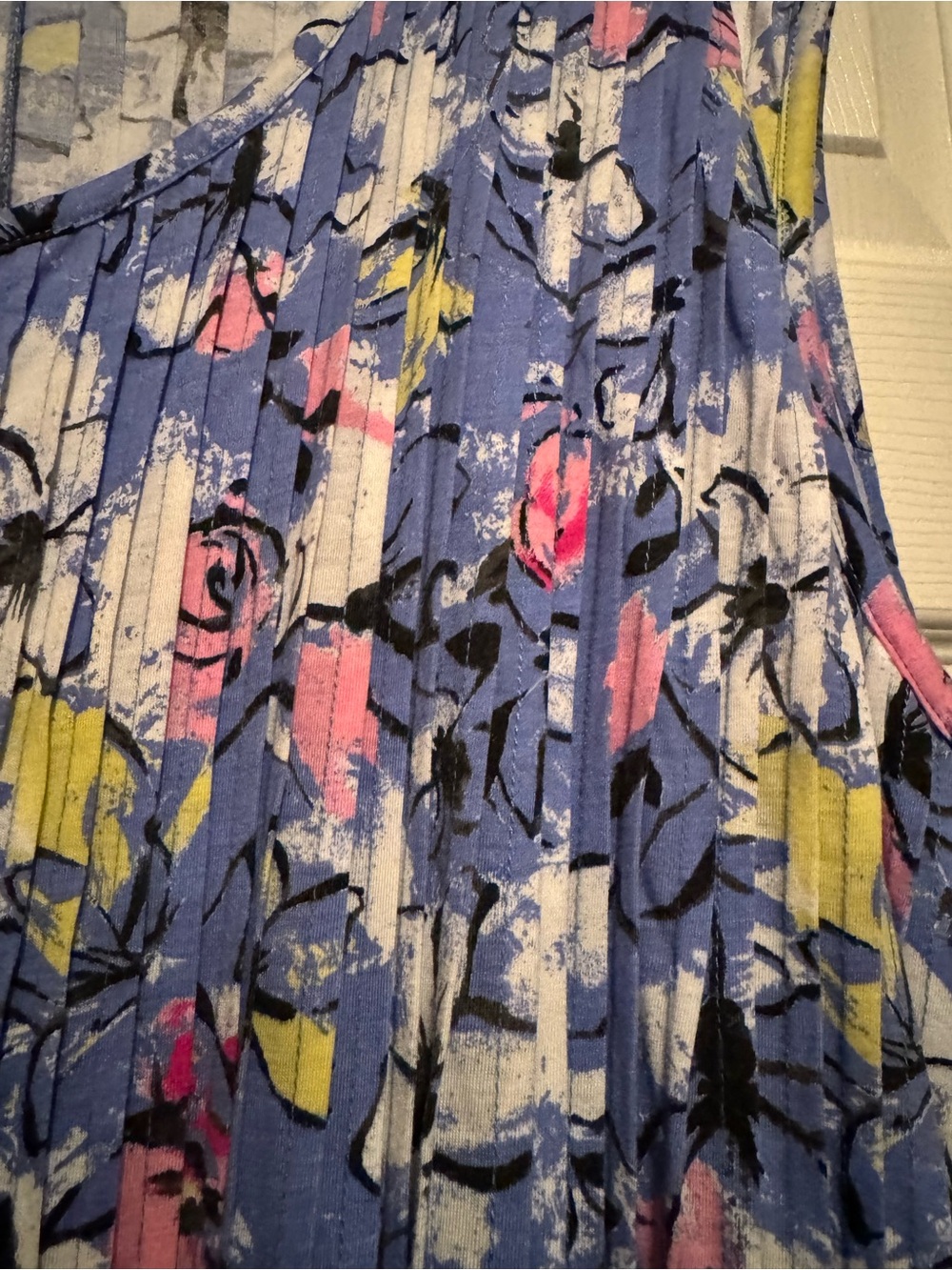 Woman Within Sz 30/32 (4X) Floral Maxi Dress Pink & Yellow Accents - Picture 5 of 12